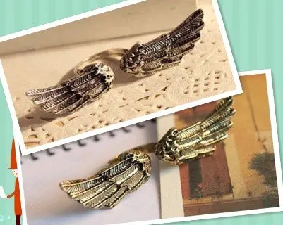 Мода горячая распродажа Новый стиль личности ретро панк крыло ангела кольцо R26|ring