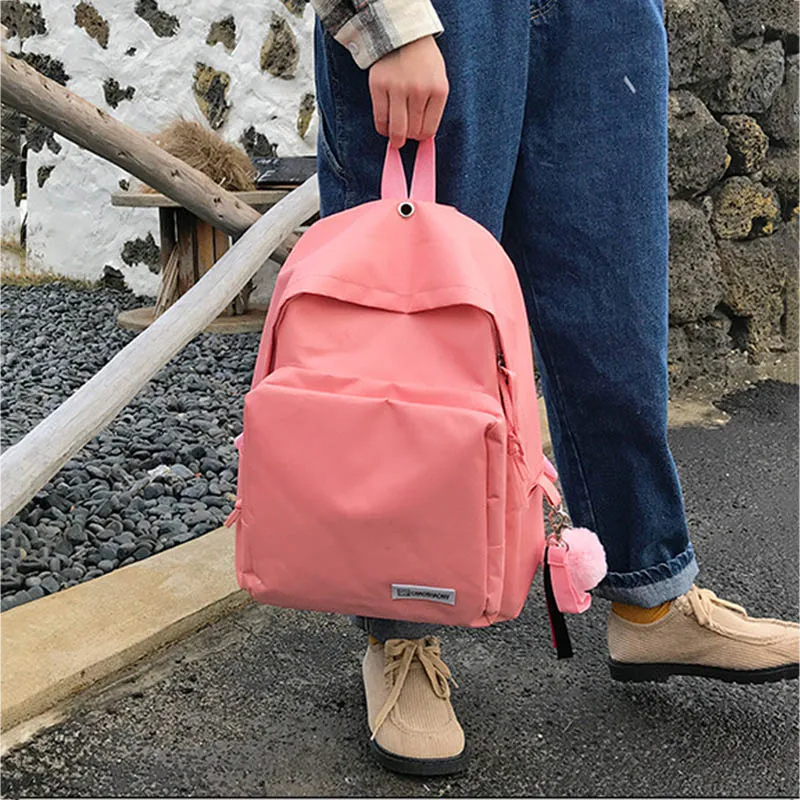 

Hot Selling 3Pcs/Set Women Canvas Backpack School Teenagers Girls Bookbag+Pencil Bag -B5