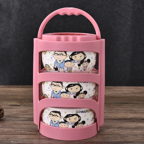 G with bag Рисунок «Hello Kitty» коробка 4 шт./компл. Портативный Керамика Коробки для обедов с изоляционные мешки термос для Еда детская Коробки для обедов Еда контейнер для хранения - Цвет: G with bag