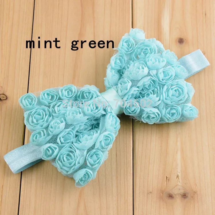 Бесплатная доставка 4 &quotБольшие кружевные розовые цветы для волос бант Детский