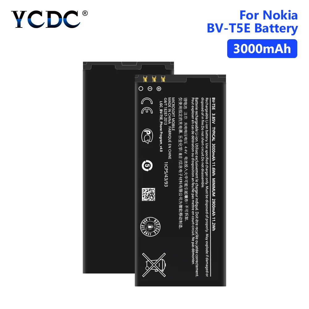 Литий ионный аккумулятор BVT5E/BV T5E Cellpone для Nokia Microsoft Lumia 950 3 85 В 3000 мА/ч с зарядкой от