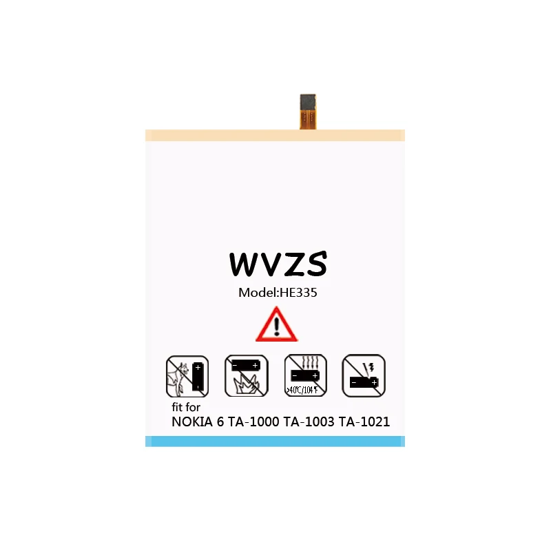 Wvzs 3600 мА/ч замена Батарея HE335 для Nokia 6 N6 TA-1000 TA-1003 TA-1021 TA-1025 TA-1033 TA-1039 литий-полимерные