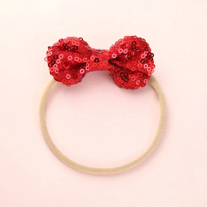 Fashion Shiny Baby Girl Nylon Elastic Headband Mini Ring Lace Bowknot Headdress Solid Color Newborn Princess Headwear | Детская одежда