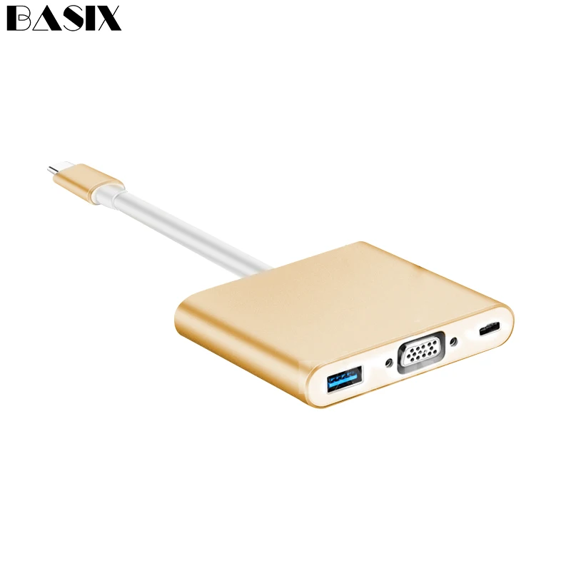 USB C концентратор к HDMI адаптер Тип C USB 3,1 хаб USB-C к USB3.0/HDMI/VGA/PD Зарядное устройство адаптер для нового Macbook pro Тип-c USB hub