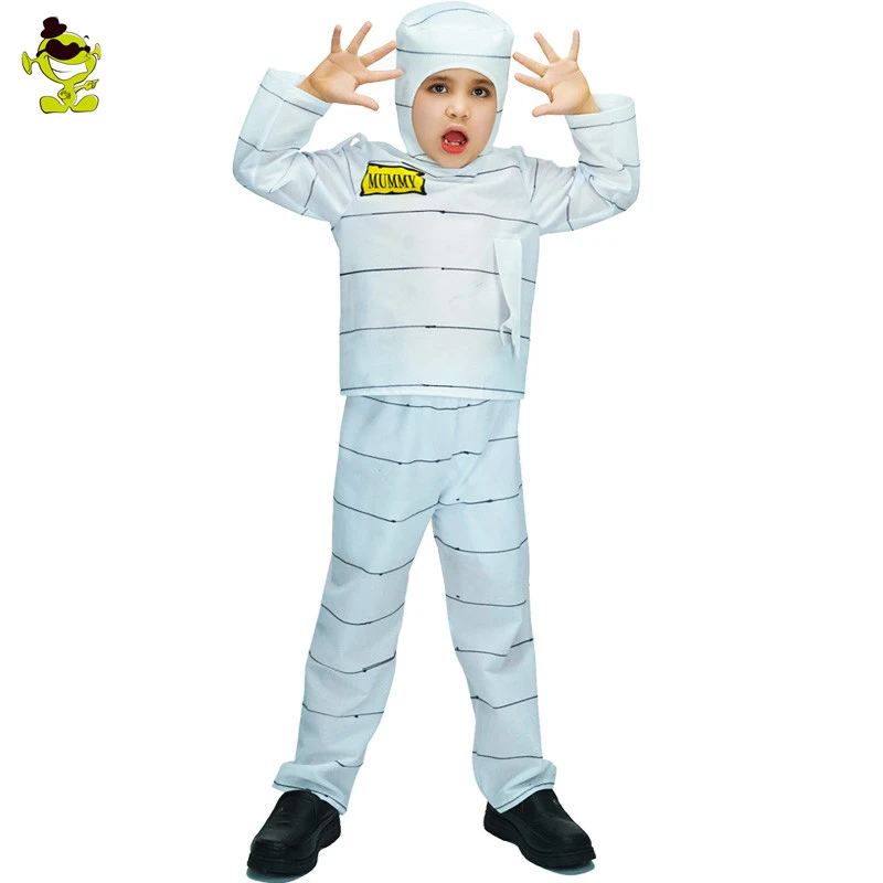 Унисекс Детские костюмы мумии Хэллоуин страшные маски мумификации Одежда