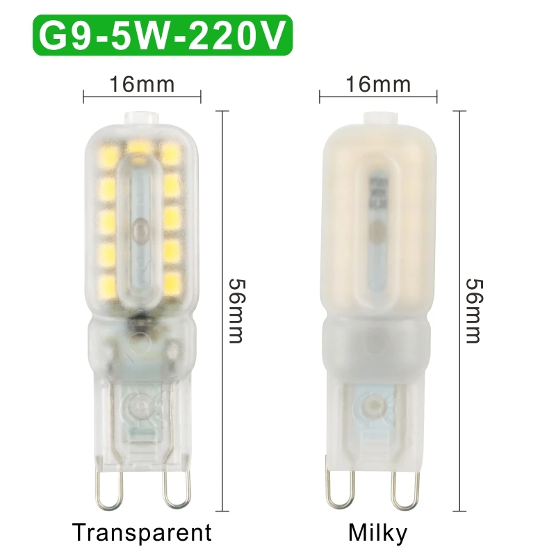 G9 5W 220V G4 G9 светодиодный светильник 3 Вт 5 Вт AC 220 В DC 12 В мини светодиодный светильник SMD2835 прожектор люстра высокое качество освещение заменить галогенные лампы - Испускаемый цвет: G9 5W 220V