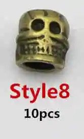 10pcs Style8 10 шт./упак. бронза разных 10 видов стилей, подвязанные лентой, с объемной волной, дредлоки, для увеличения объема, бусины кольца трубки около 4,8-5,8 мм отверстие для Аксессуары для волос - Цвет: 10pcs Style8