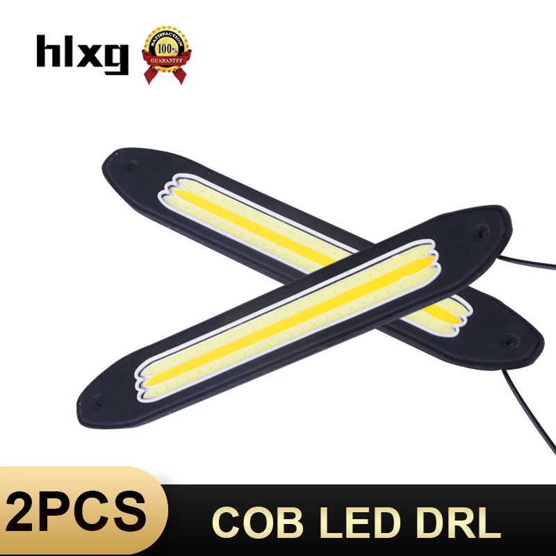 HLXG 2 шт. белый желтый сигнал поворота DRL Дневной свет гибкая противотуманная фара