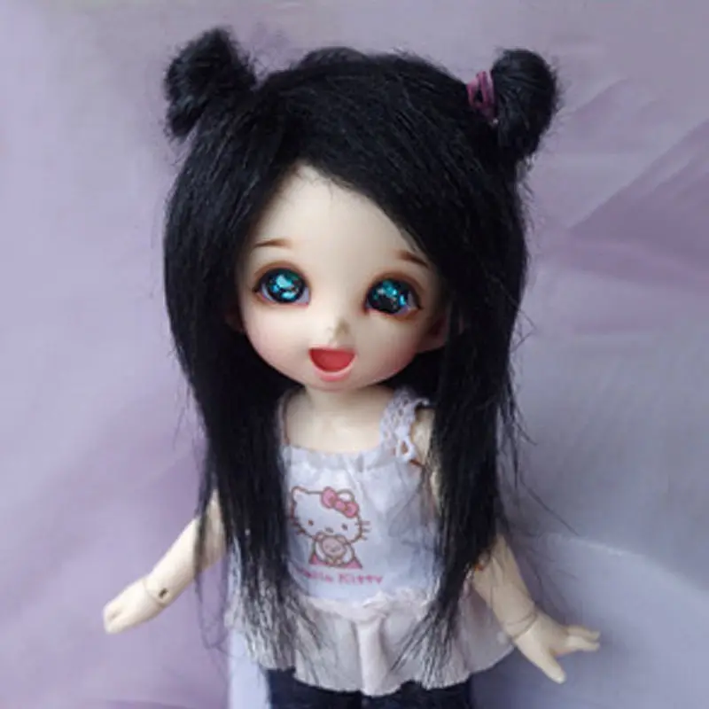 [Wamami] черный длинный шерстяной парик/волосы 1/8 Pukifee Ae Lati BJD Dollfie 14 см|bjd dollfie|wool wigdollfie