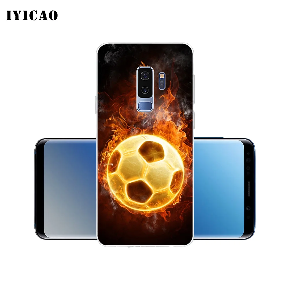 IYICAO Fire Football sky moon Мягкий силиконовый чехол для телефона Samsung Galaxy S10e S10 S9 S8 Plus S7 Edge TPU
