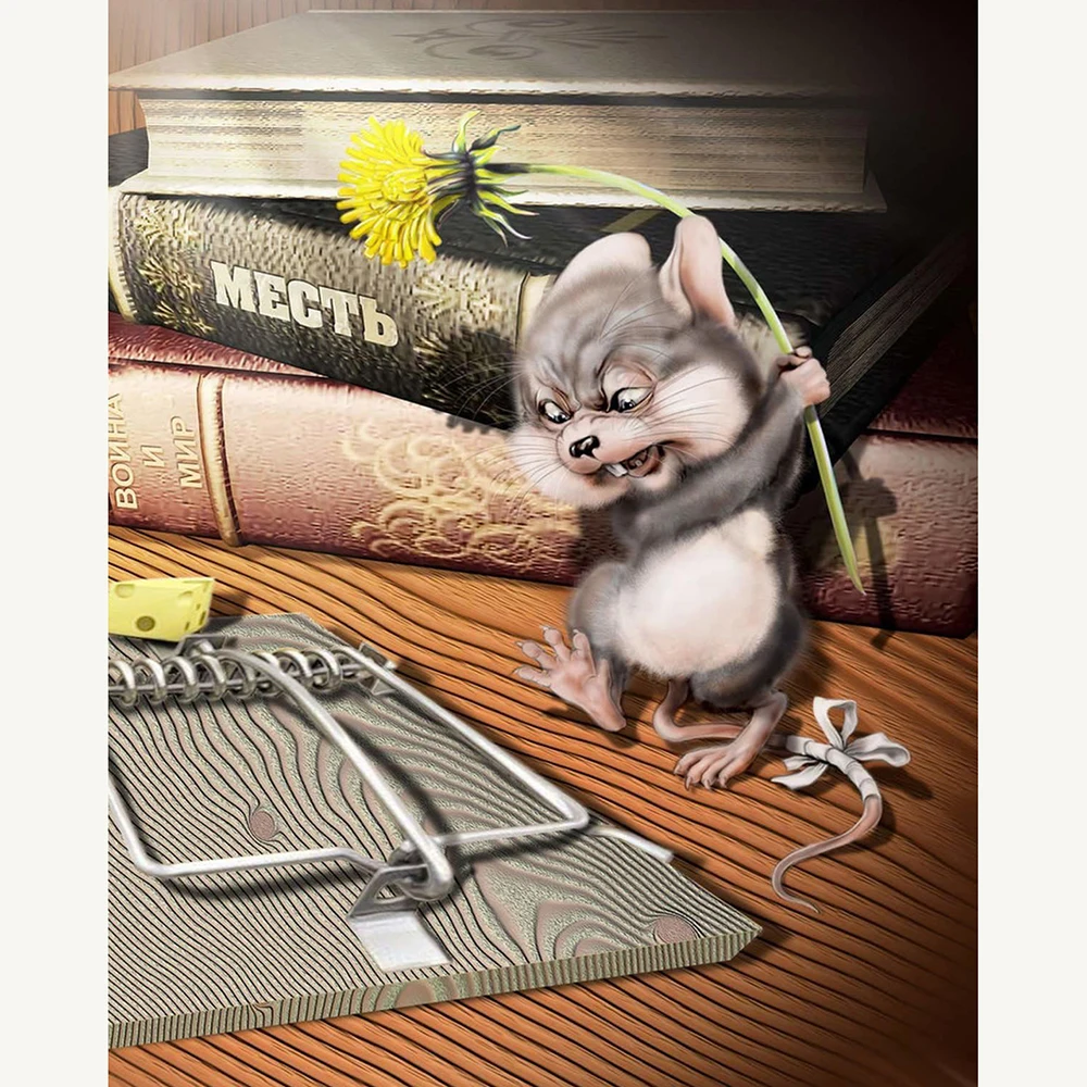 5D Diy Алмазная вышивка крестиком Angry rat для детей спальни ручной работы ремесла