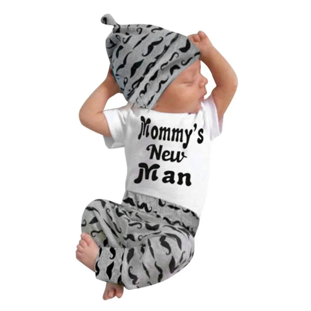 Летняя одежда для новорожденных мальчиков Новые Боди с надписью Mommy's Man топы