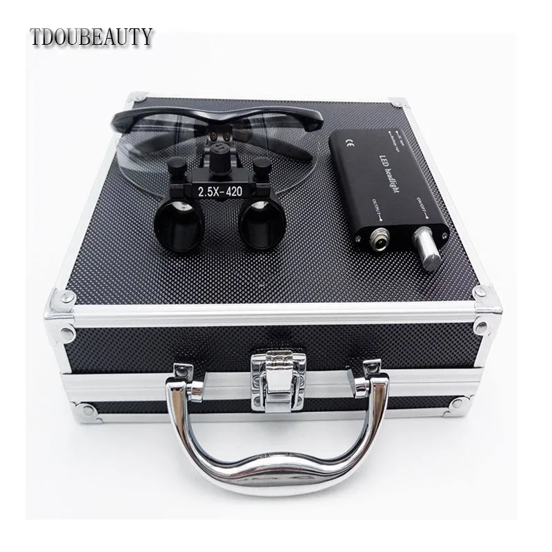 Новинка хирургическая бинокулярная Лупа TDOUBEAUTY 2 5x420 мм + лампа головного