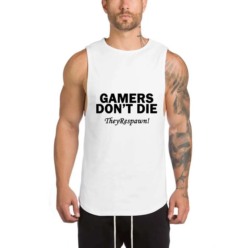 Gamers don't die футболка для выступлений Мужская рубашка без рукавов в английском