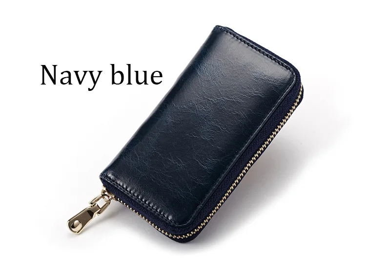 Navy blue Fgsv модная Натуральная кожа мужские бумажники с брелком для ключей многофункциональная карт с застежкой-молнией кошелек-брелок для ключей бумажник ключница XF062 - Цвет: Navy blue