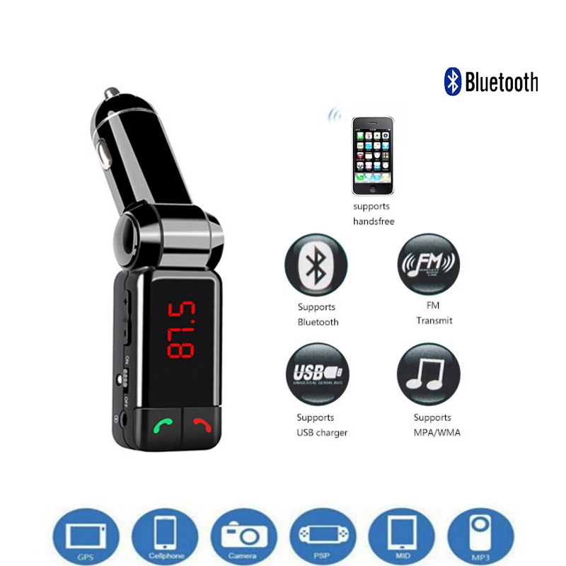 Автомобильный Bluetooth FM MP3 плеер передатчик беспроводной модулятор Громкая связь