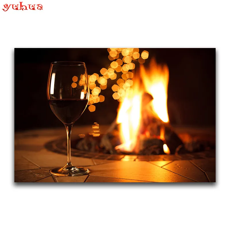 DIY 3D Diamond painting scenery Full Square embroidery Cross stitch family Round mosaic Wine glasses | Дом и сад