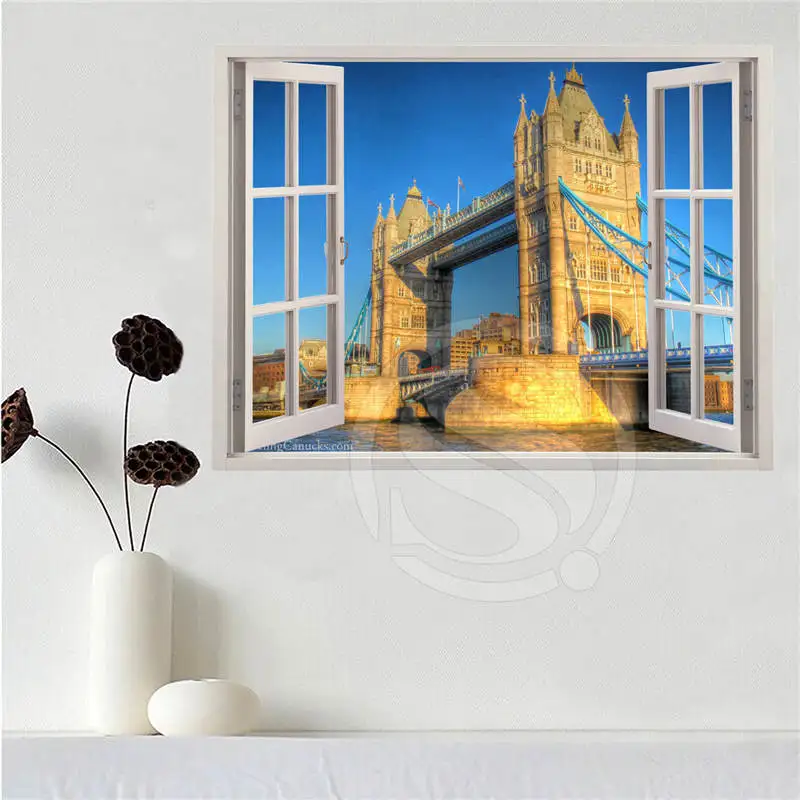 Пользовательские холст плакат Тауэрский Мост в Лондоне окне ткань печать