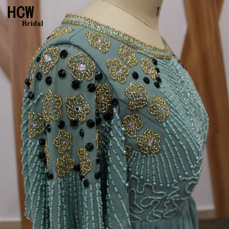 

Luxury Beaded Short Sleeve Evening Dress High Waist A Line Pregnant Women Occasion Gowns Newest Long Arabic Evening Dresses