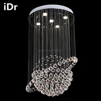 crystal chandelier living room bedroom lamp creative restaurant modern minimalist personality staircase hanging wire idr 0005