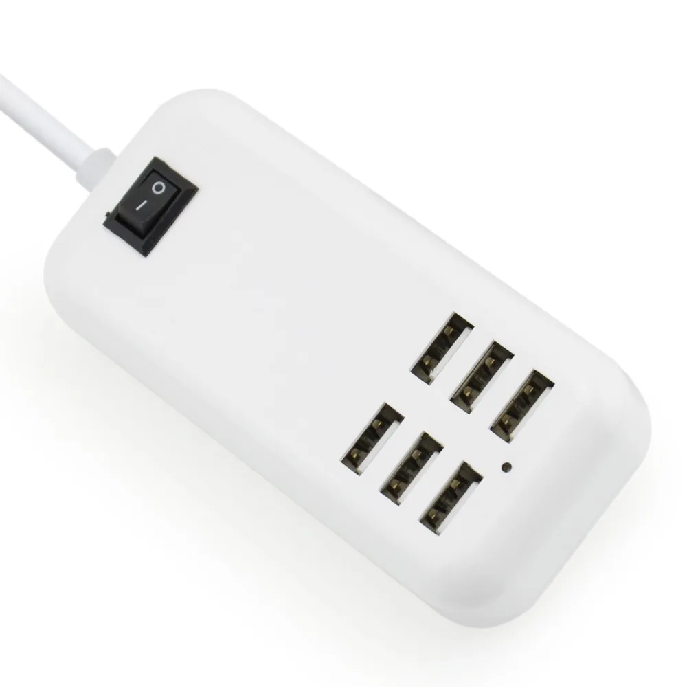 Горячая продажа Белый ЕС США вилка AC зарядное устройство адаптер 6 портов USB
