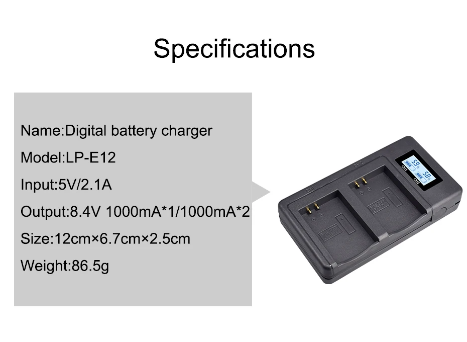 2 шт 1800mAh LP-E12 LP E12 LPE12 литий-ионная батарея+ ЖК-USB двойное зарядное устройство для Canon EOS M50 EOS M100 100D Kiss X7 Rebel SL1 камера