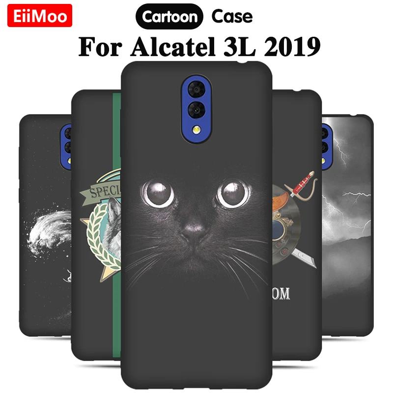 Мягкий силиконовый чехол EiiMoo из ТПУ для Alcatel 3L 2019 5039 5039D милый мультяшный на заднюю