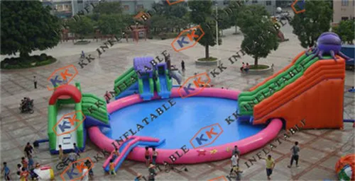 Огромный коммерческий надувной комбо аквапарк развлечений с бассейн и