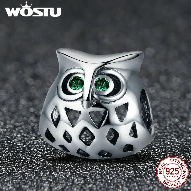 WOSTU/Новинка 925 пробы серебряный с милой совой ажурные бусины в виде животных