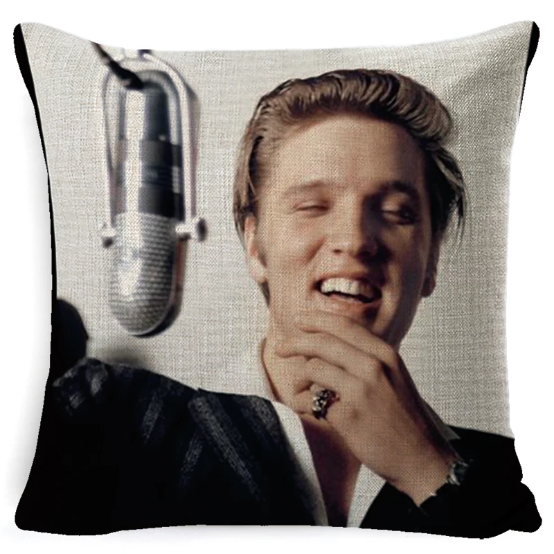 

Nordic Christmas Elvis Presley Cushion covers Cotton sequin pillow cover for car Sofa bed Nordic decorative pillow case 45x45cm