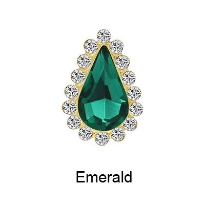 emerald Капля форма 8x13 мм пришить носороги Золотая основа Блестящий Кристалл страз камни не горячей фиксации Швейные Стразы для одежды дизайн - Цвет: emerald