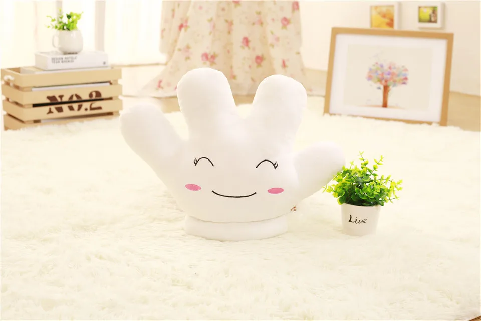 white smile GGS 45 см Микки и Смайл Маус двухсторонние большие перчатки мягкая плюшевая подушка Подушка плюшевая игрушка Рождественский подарок - Цвет: white smile