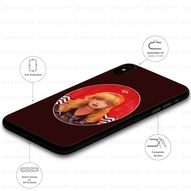 WEBBEDEPP Twin Peaks Tv Soft Silicone Case for iPhone 11 Pro Xr Xs Max X or 10 8 7 6 6S Plus 5 5S SE |