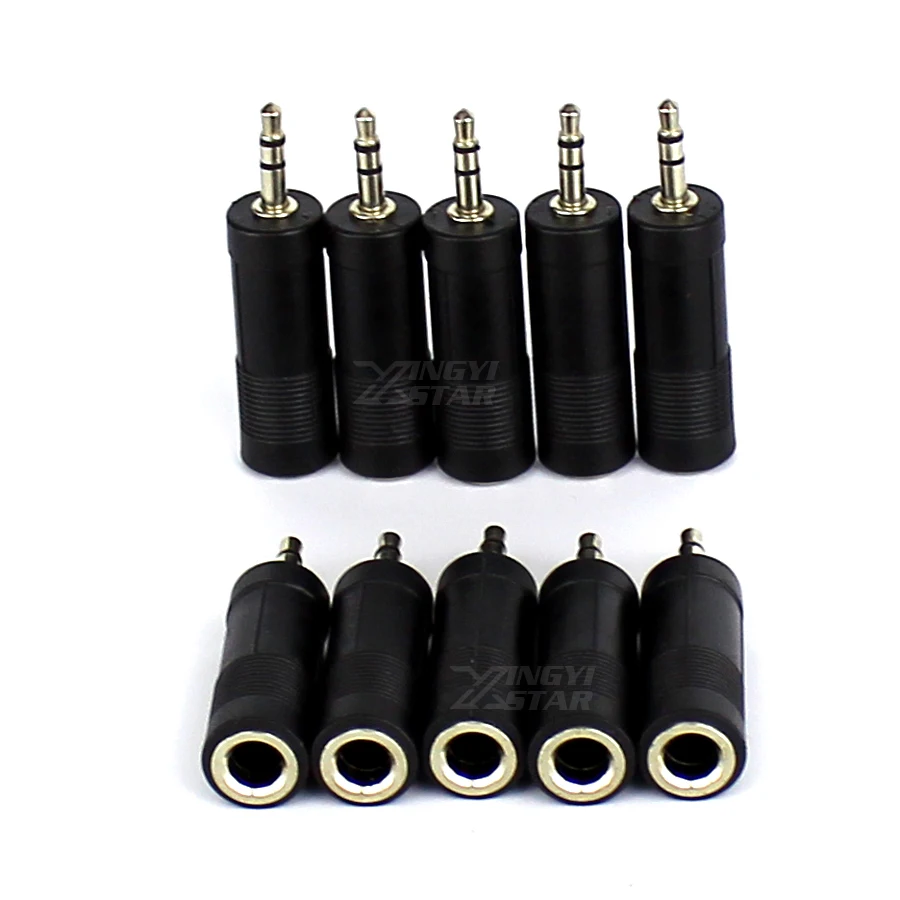 10 шт. аудиоадаптер со штекером 6 5 мм на гнездо 1/4 мм|converter cable|3.5mm male to femalejack stereo |