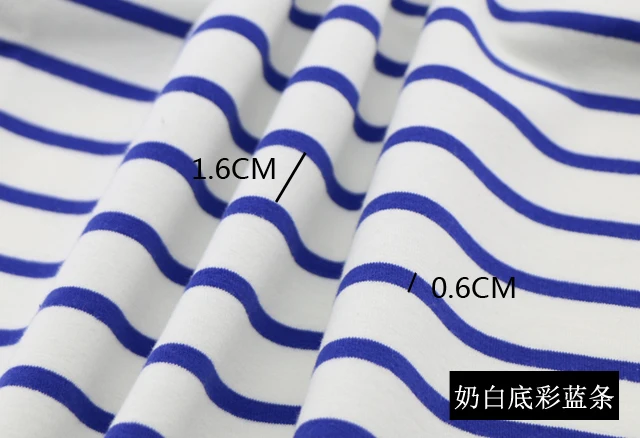 white blue strip 170x50 см 95% хлопок пряжа окрашенная в полоску флисовая ткань весна и осень одежда между тканью высокая эластичная деформация 430 г/м - Цвет: white blue strip