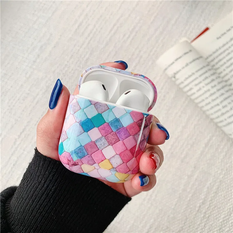 Красивая волнистая текстура узор беспроводные наушники зарядка Airpods сумка для