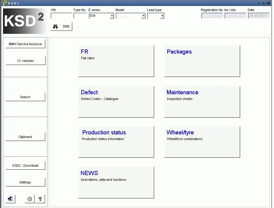 Описание каталога для BMW KSD