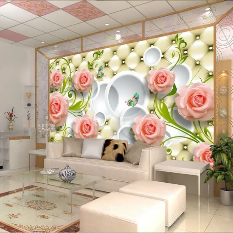 

3d обои Beibehang, фотообои на заказ, HD фото, элегантная Роза, мягкая упаковка, 3 d фон, настенные бумаги, домашний декор, papel de parede