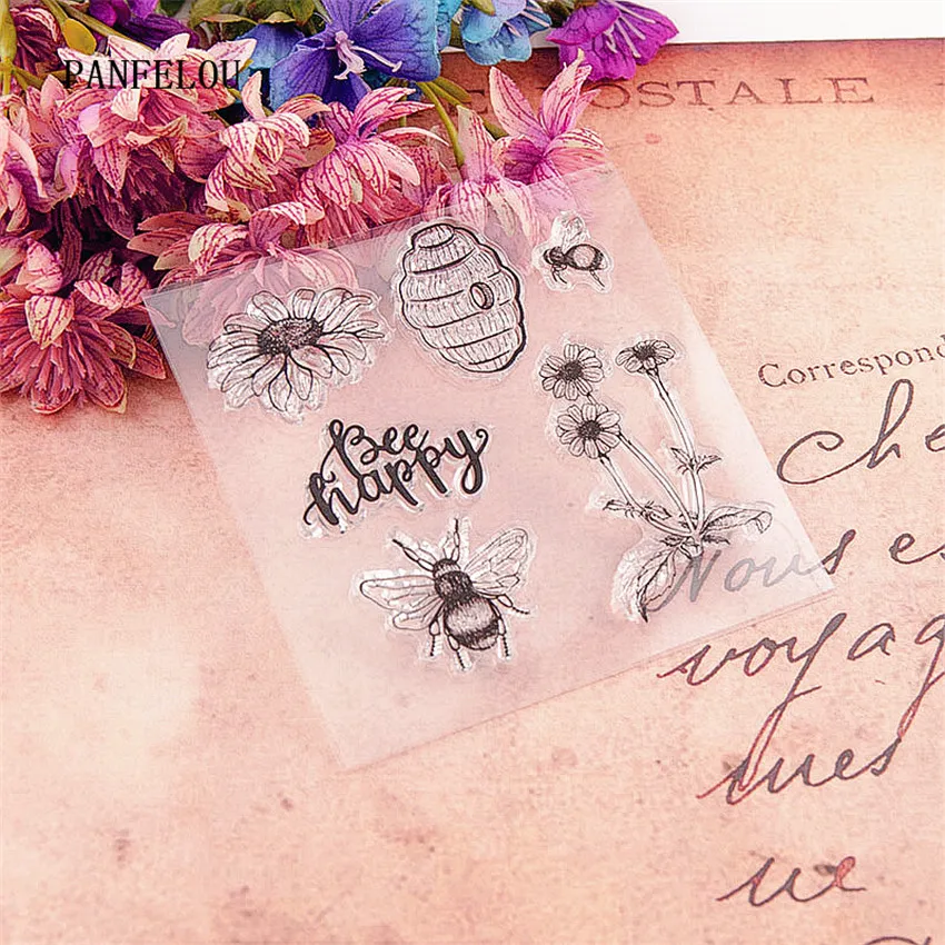 

PANFELOU hard-working bee Transparent Clear Silicone Stamp/Seal DIY scrapbooking/photo album Decorative clear stamp sheets
