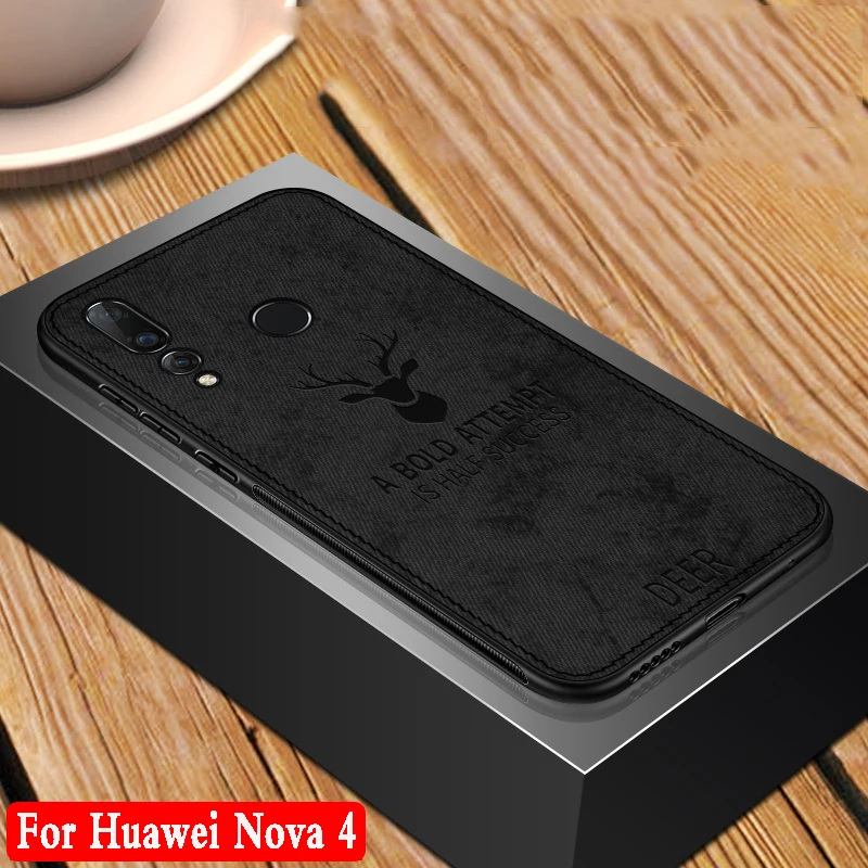 Для Huawei Nova 4 чехол с тканевым узором из кожи nova задняя крышка силиконовый мягкий