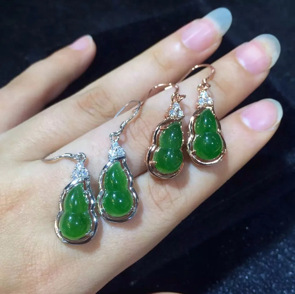 Hetian yu gourd shape Earrings | Украшения и аксессуары