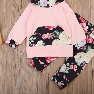 2 шт./компл. кофта с капюшоном и штаны для девочек|baby girl|baby girl floralset baby |