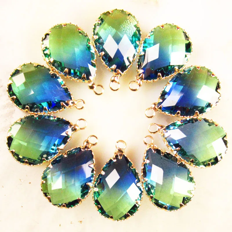 5 шт. золотая упаковка граненая зеленая и синяя титановая кристаллическая