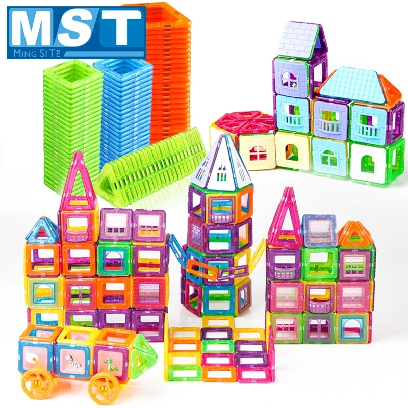 

134PCS Mini Magnetic Blocks Sticks Model Kids Magnetic Building Toys Plastic Designer Construction Set Educational Toys Blocks