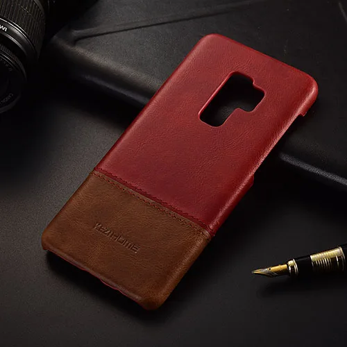 Чехол для samsung Galaxy S9 Plus KEZiHOME, роскошный, хит, цвет, натуральная кожа, твердая задняя крышка для samsung S9 Plus 6,2 '', чехол для телефона s - Цвет: red