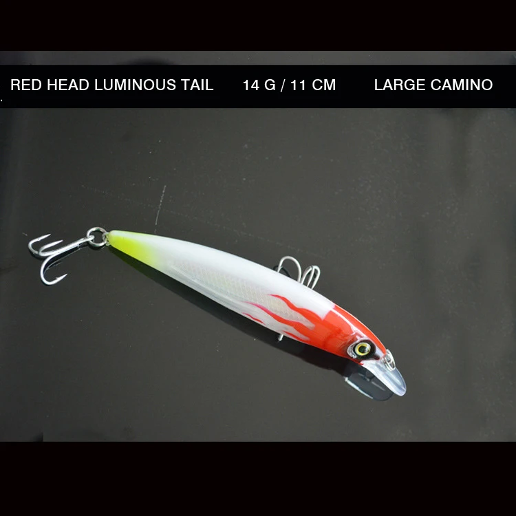 

Minnow lures hard bait boutique luminous models 14g11cm import hooks Alice mouth bass fishing