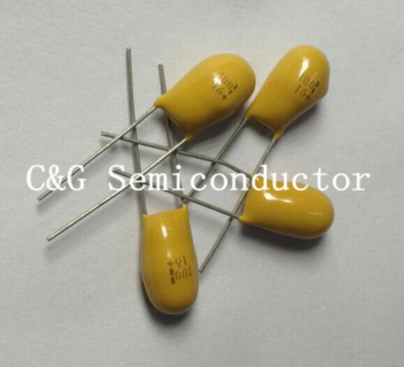 10 шт. 100 мкФ 16V DIP оригинальный радиальный танталовый конденсатор|tantalum capacitor|100uf