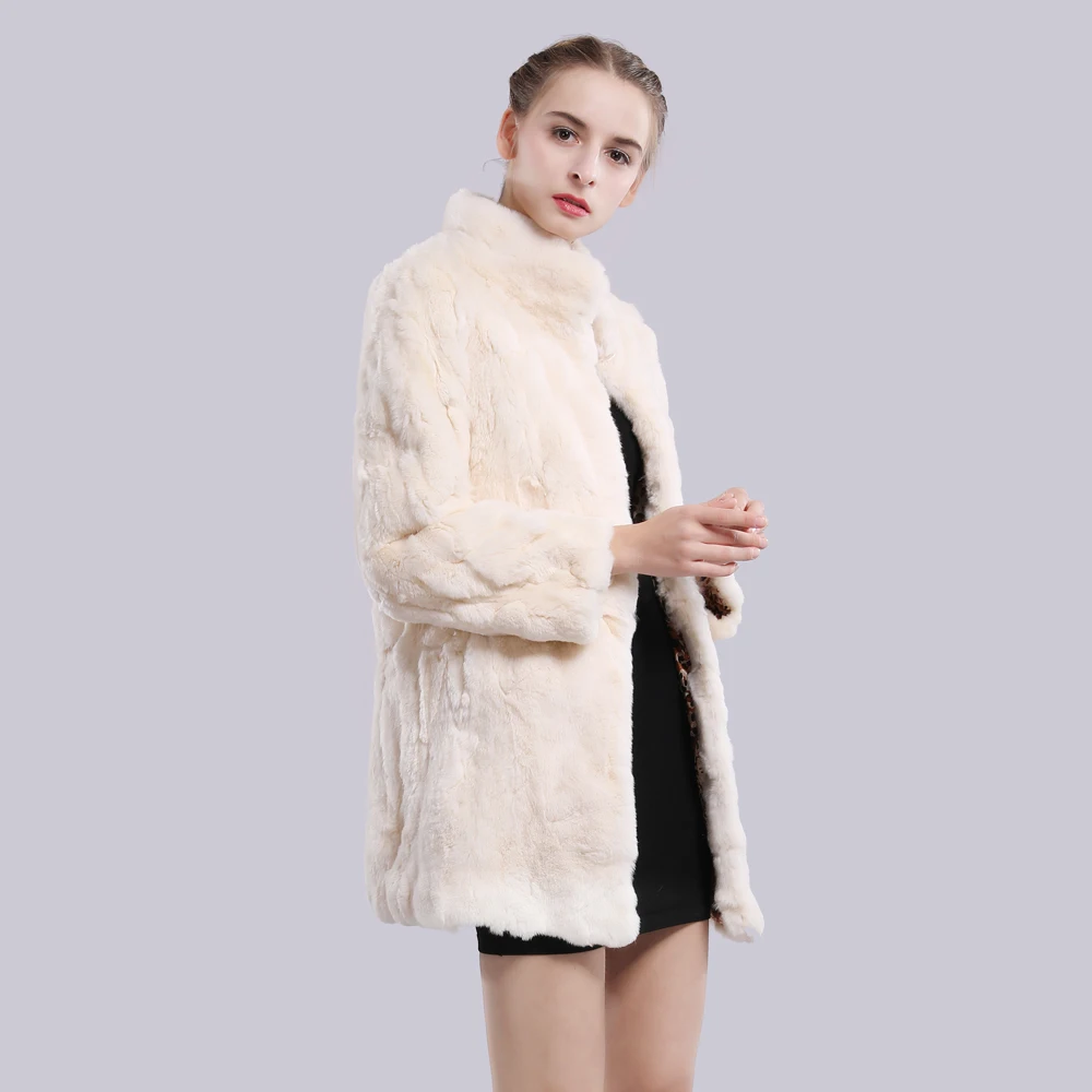 Женская Шуба из натурального меха кролика Рекс пальто 2020 Осень-зима 100% | одежда