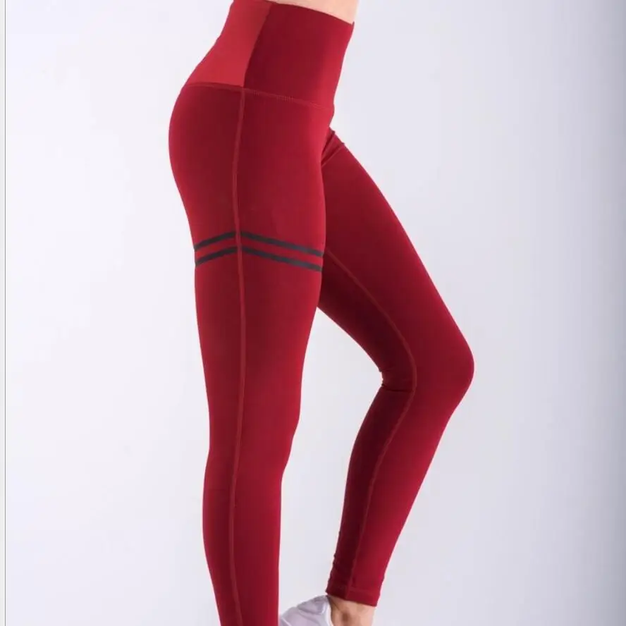 Y3120014 red Фитнес Спортивные Леггинсы Колготки серые клетчатые печатные Штаны Для Йоги Женские Высокая талия быстросохнущие спортивные брюки - Цвет: Y3120014 red