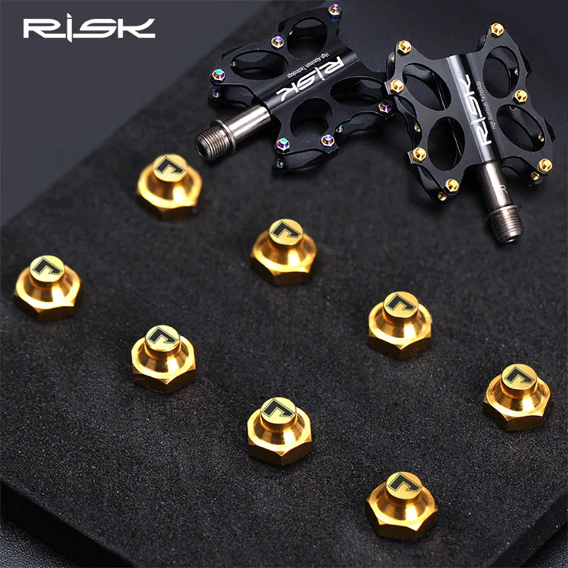 8 шт., Risk, титановый сплав, M4* 5 мм/M4*8 мм, велосипедные болты, MTB, для шоссейного велосипеда, педали, противоскользящие винты, велосипедные XC AM, для спуска, DH, велосипедные болты